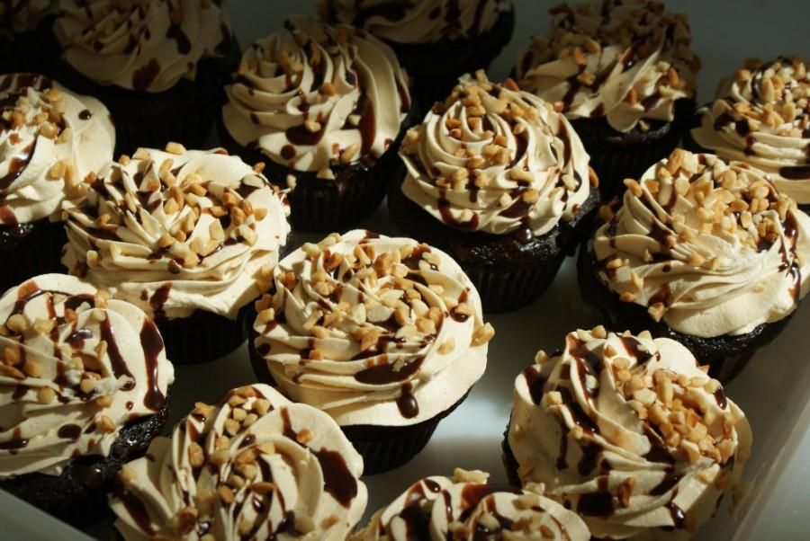 Peanut butter and chocolate cupcakes were offered to College of DuPage students on Sept. 16, 2014. The cupcakes were from Courageous Bakery, a cupcake shop founded by a COD alumna.