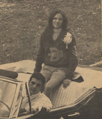 Nanci Alumbaugh served as homecoming queen in 1969. According to Courier reports, she was the captain of the cheerleading squad.