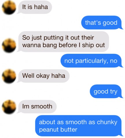A real chat thread on Tinder.