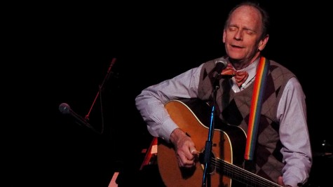 Livingston Taylor playing his guitar to a full crowd on Nov. 14, 2014. He has played at the Playhouse Theatre in the MAC building on both Friday, Nov. 14, and Saturday, Nov. 15.