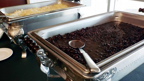 These two dishes hold the rice and beans that are served to the Middle and Lower class attendants of the Oxfam Hunger Banquet on Nov. 7, 2014. The Middle Class could have rice, beans and water, while the Lower Class were only allowed to have rice and water. 