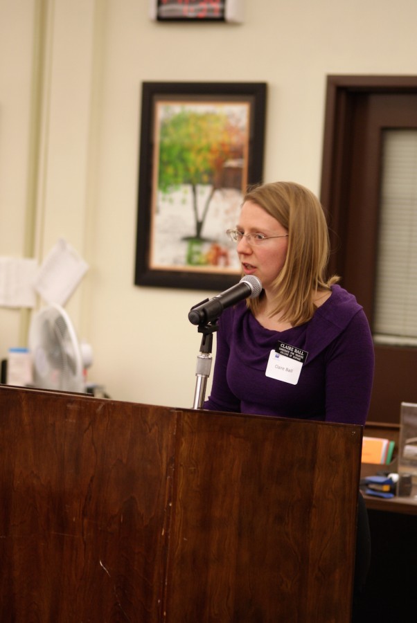 Board candidate Claire Ball at a March 24 forum.