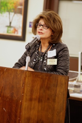 Board candidate Sandra Pihos at a March 24 forum.