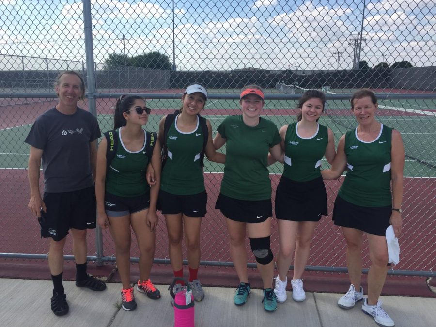 From left to right: Coach Jim Bowers; Lucero Bustamante; Pahola Soriano; Rachel Hofstetter; Tamara Kruic; and Julie Benes
