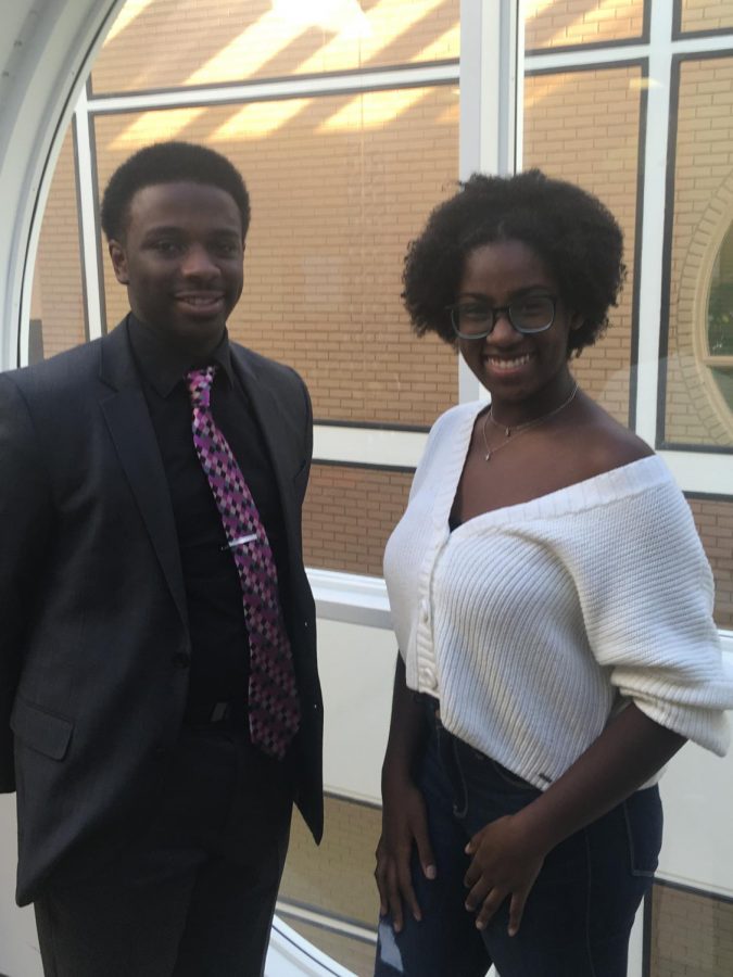 Co-presidents Djimon Lewis and Taria Murphy of the Black Student Alliance at College of DuPage