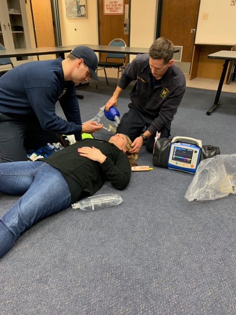 The Hinsdale Fire Department teaching the community vital life-saving training techniques