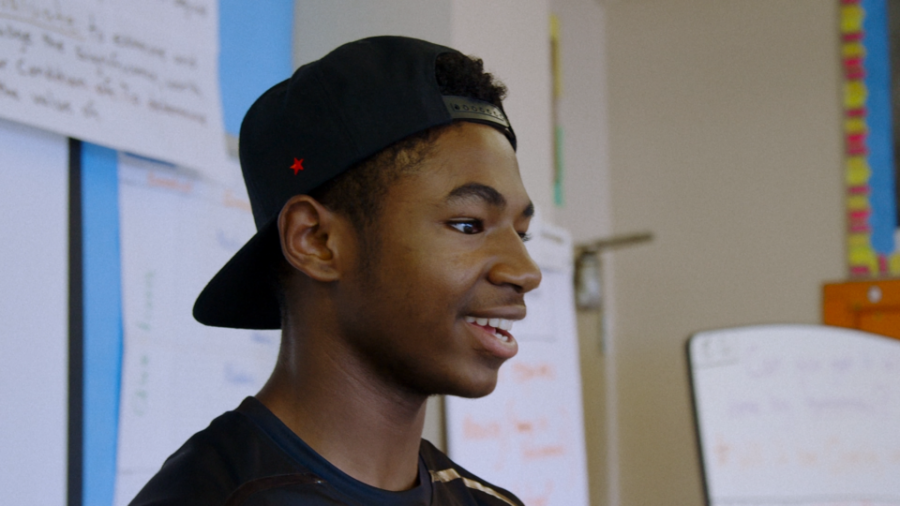 Enoch Jemmott, a senior at Queens College featured in the documentary “Personal Statement,” has been speaking out publicly on the need for more school counselors to help low-income students with college admissions. Courtesy of Jesse Hicks. (Still image from PERSONAL STATEMENT)