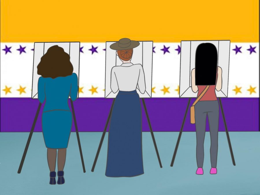 As politicians battle over the adoption of the Equal Rights Amendment, what lessons can we learn from the women who fought for their right to vote 100-years ago and wrote the ERA? (graphic by Jessica Tapia)