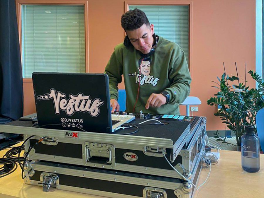DJ Vestus at the rap competition. 