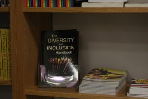 Bookshelf in the Center for Student Diversity, Equity and Inclusion