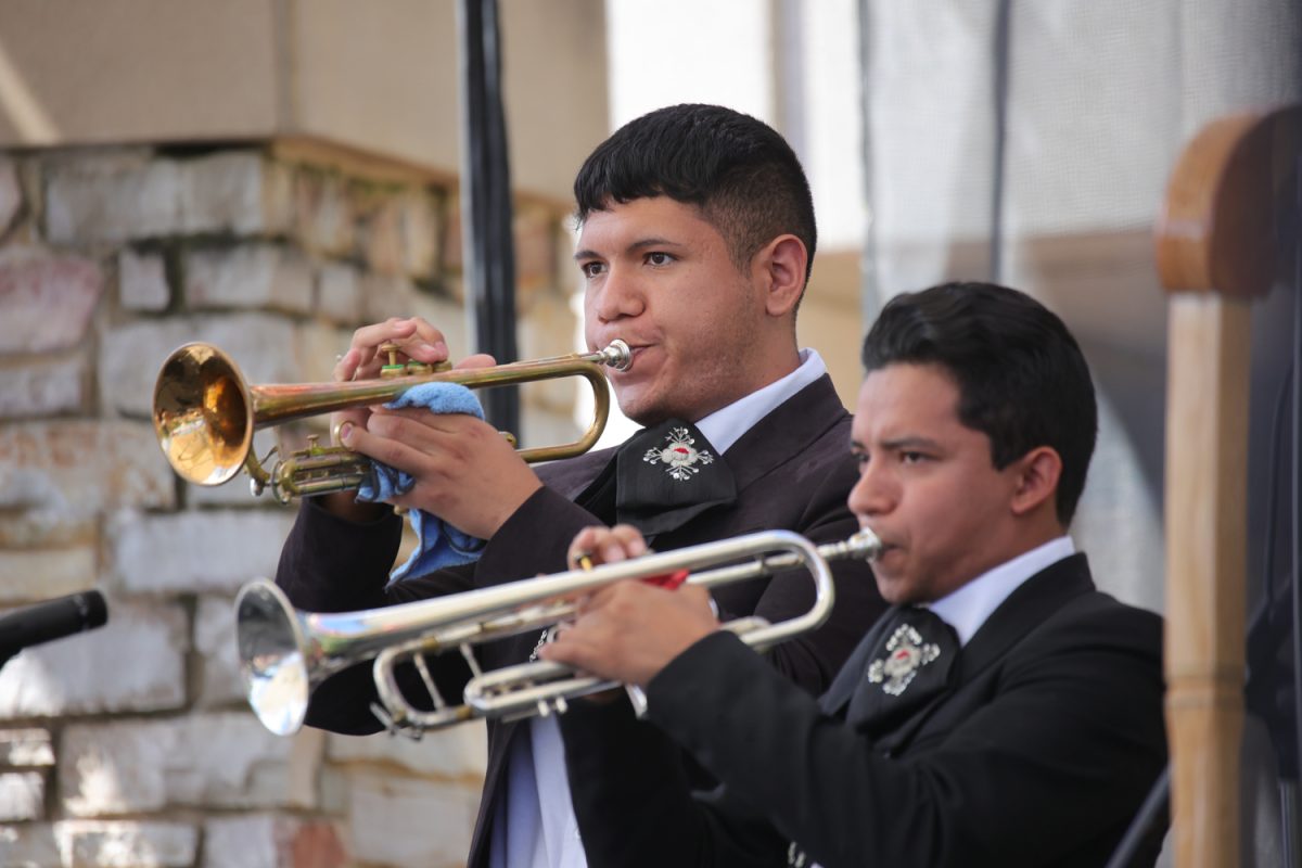 Mariachi Monumental performs at the Olmec Family Fiesta. 