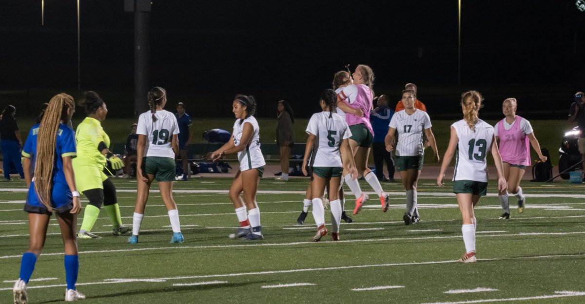 Team celebrating after the win.