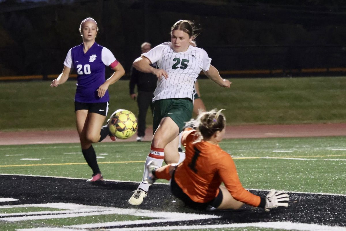 Sophomore Lucille Sugarman scores a goal. 