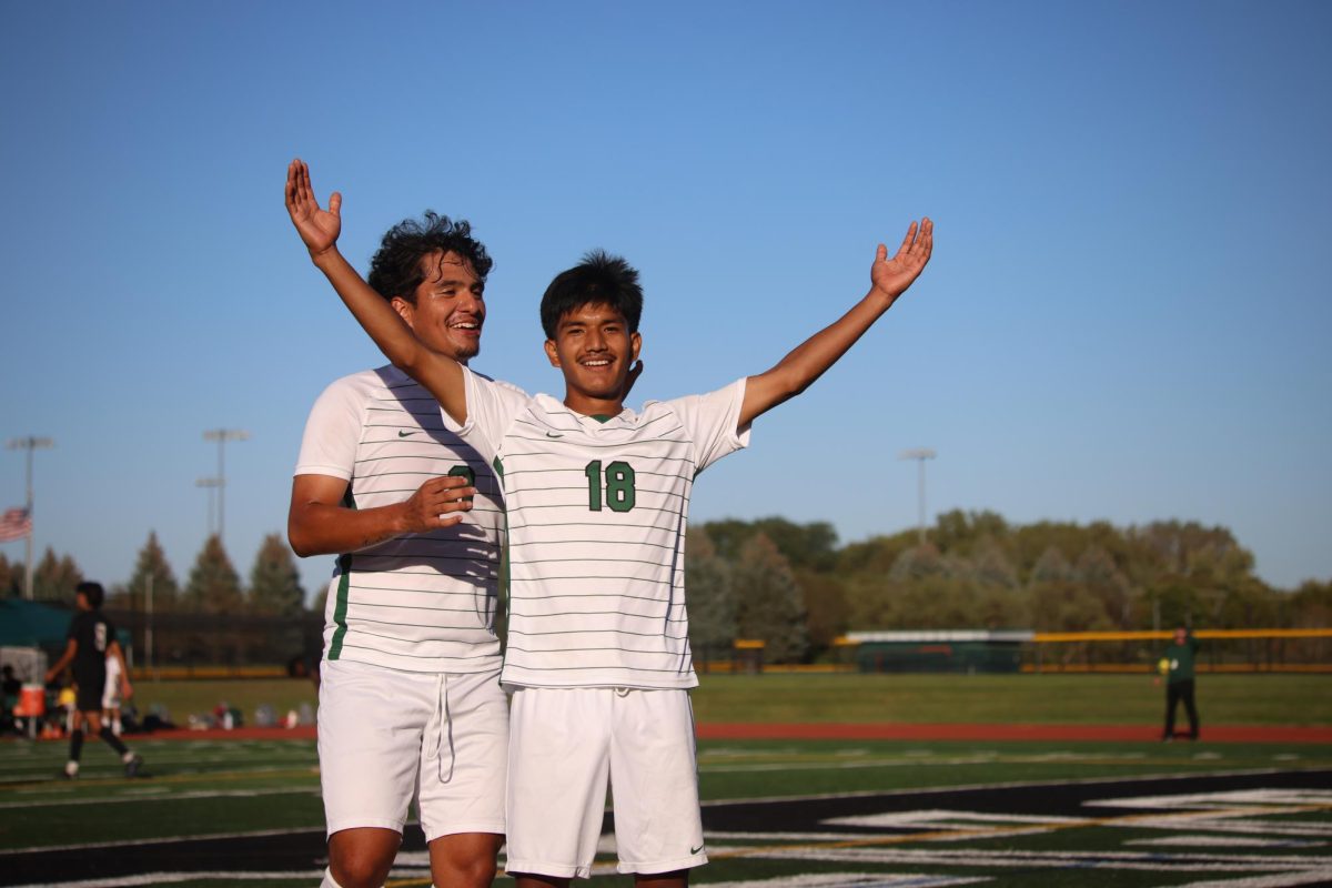 Alan Rivas celebrates after scoring a goal. 