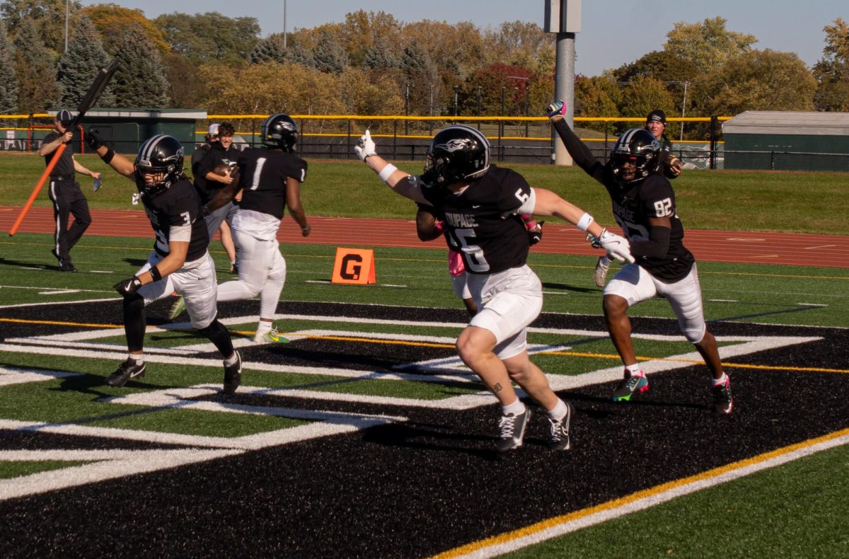 Players celebrating after a touchdown.