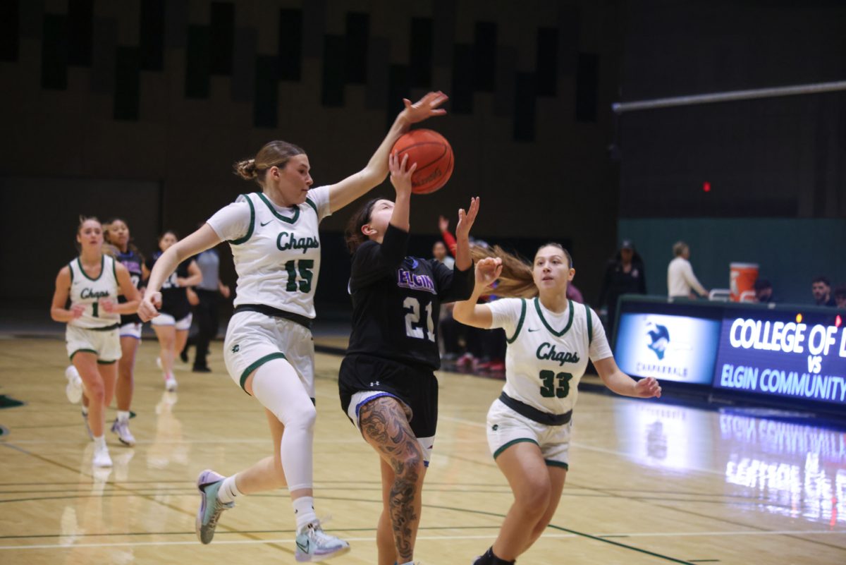 Freshman Cailey Salerno blocks a shot.