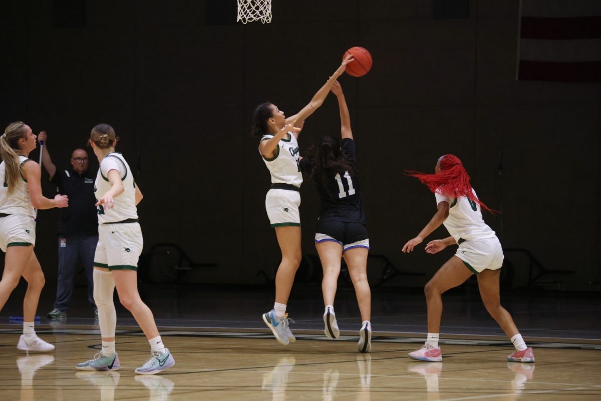 Freshman Adriana Villanova blocks a shot.