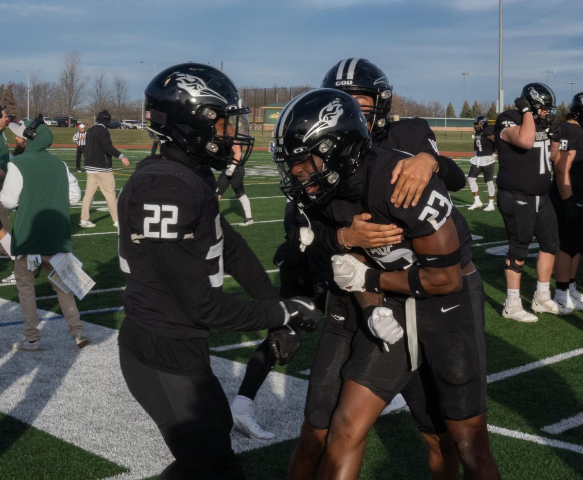 Sophomore defensive back Tyrese Buffkin celebrates after making an interception. 