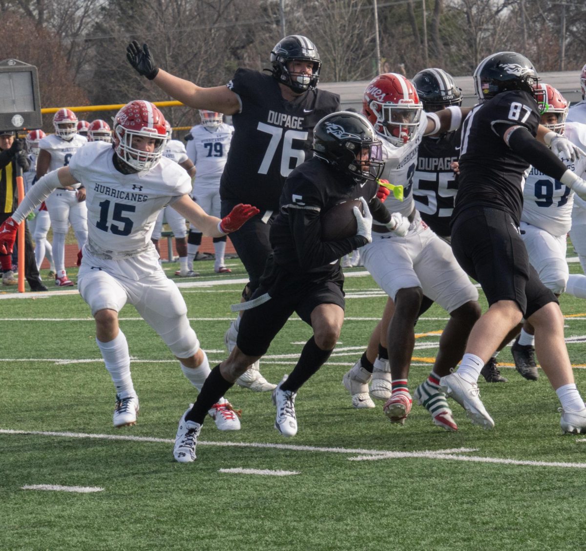 Sophomore wide receiver Willie Feagin carries the ball. 