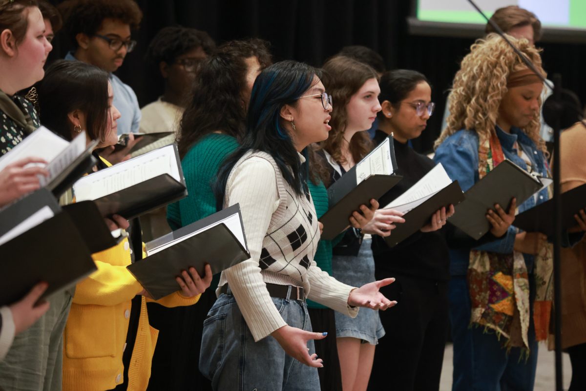 The COD Chambers Singers perform at the Black History Month opening ceremony. 