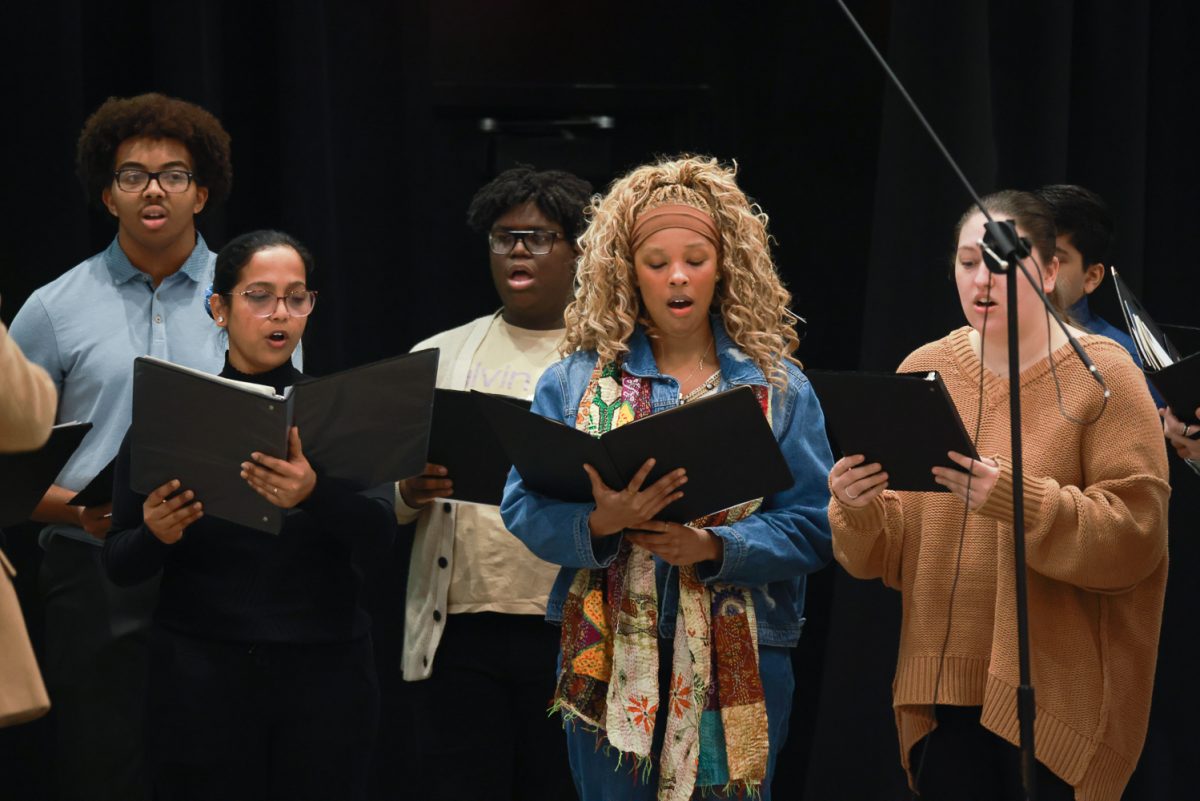 The COD Chambers Singers perform at the Black History Month opening ceremony. 