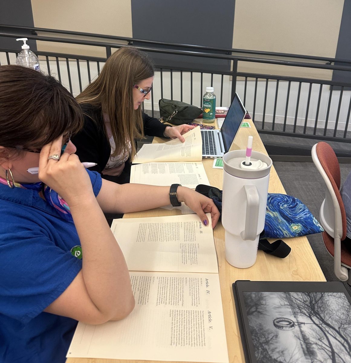 Students and staff participating in U.S Constitution reading (photo courtesy of Annie Knight). 