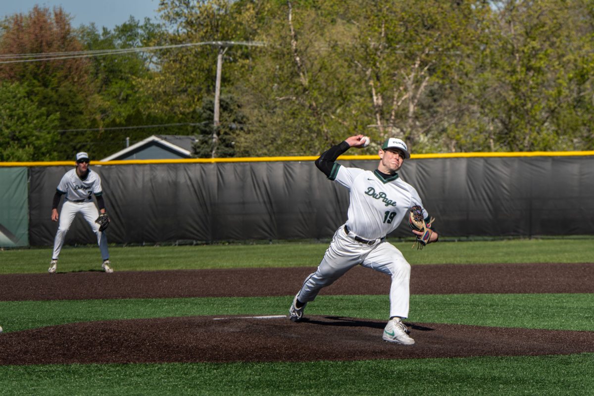 Sophomore pitcher Jason Sullivan pitches. 
