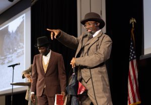 Performers on stage in SRC 2000 during COD's Juneteenth celebration on June 18.