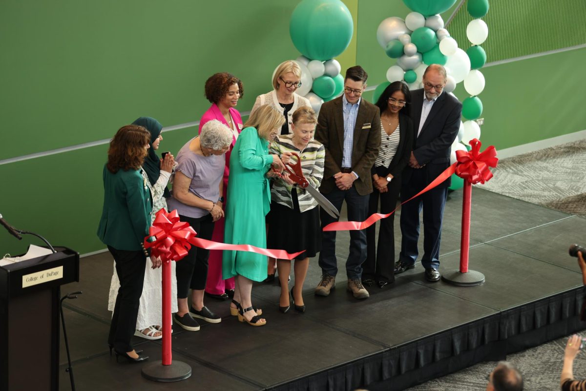 Dr. Christina Hammond and leaders of the SSC and Atrium renovation project cut the ribbon to unveil the newly renovated space on May 13, 2025.