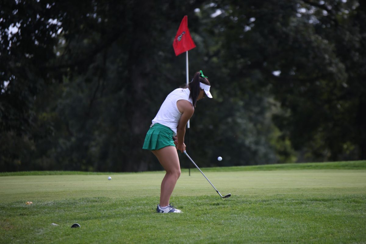 Maryssa Zielinski chips in the ball.
