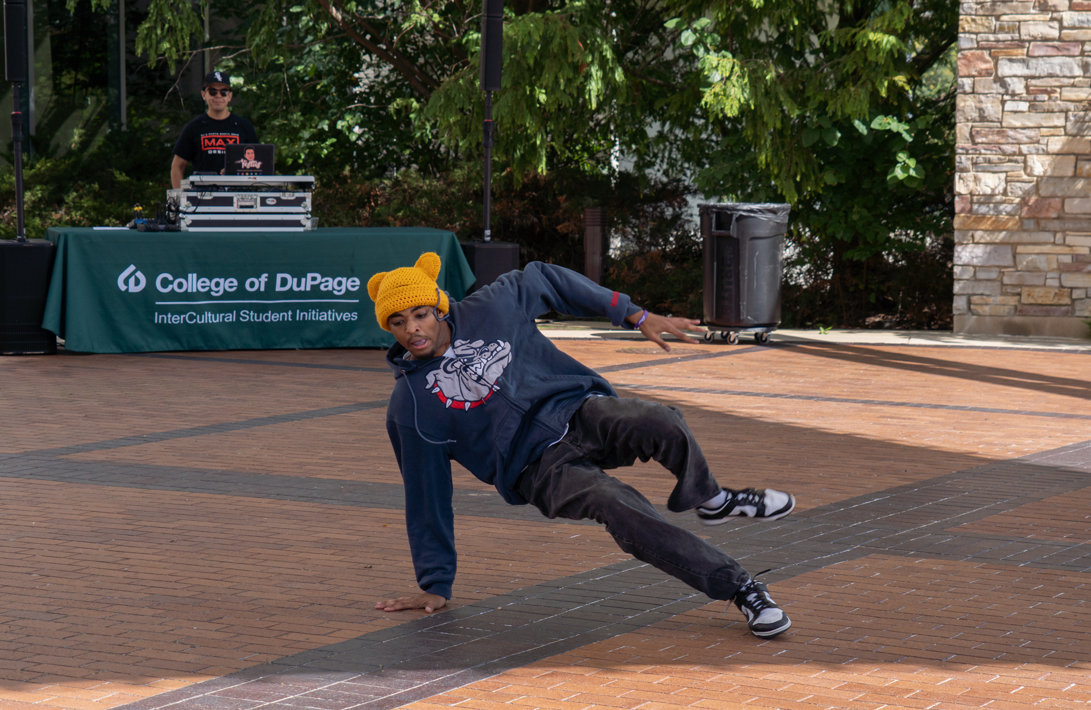 Student competing in the Hip Hop Competition in the MAC Pavilion on Sept. 23 in honor of Hispanic Heritage Month.