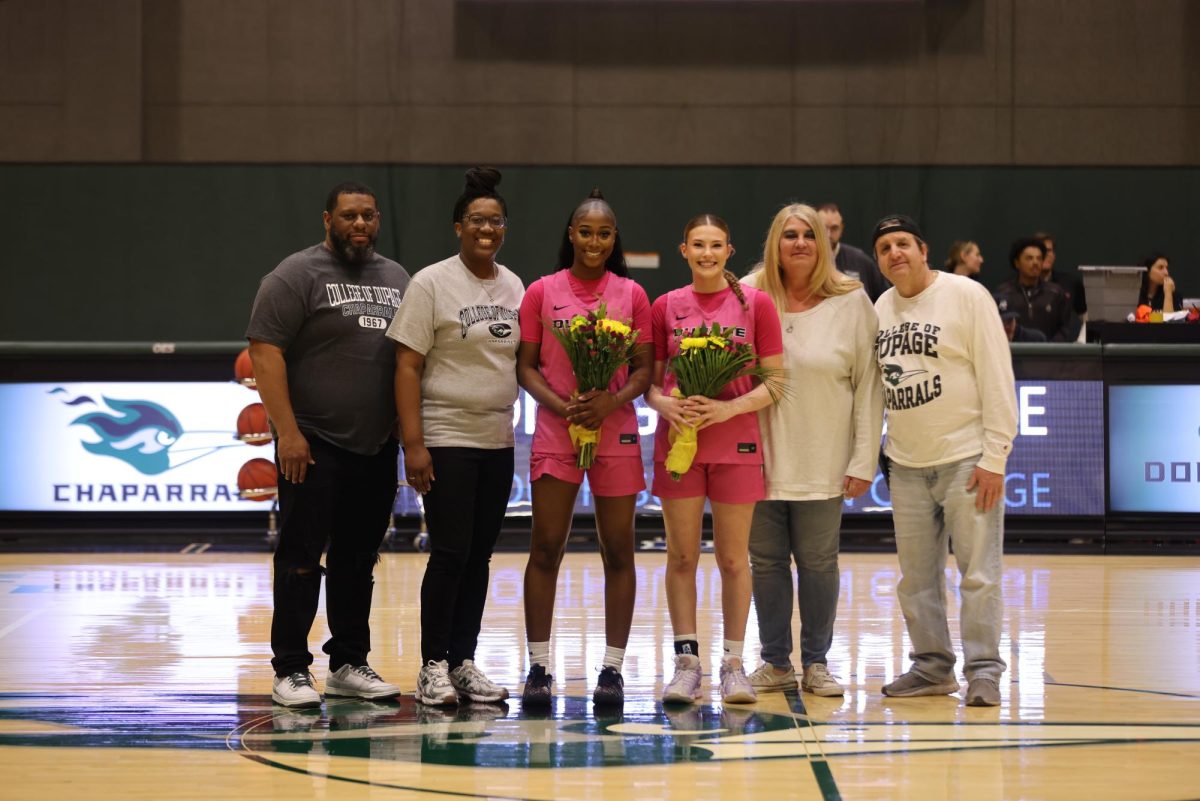 Kaisje Pryor and Cailey Salerno are honored for sophomore night. 