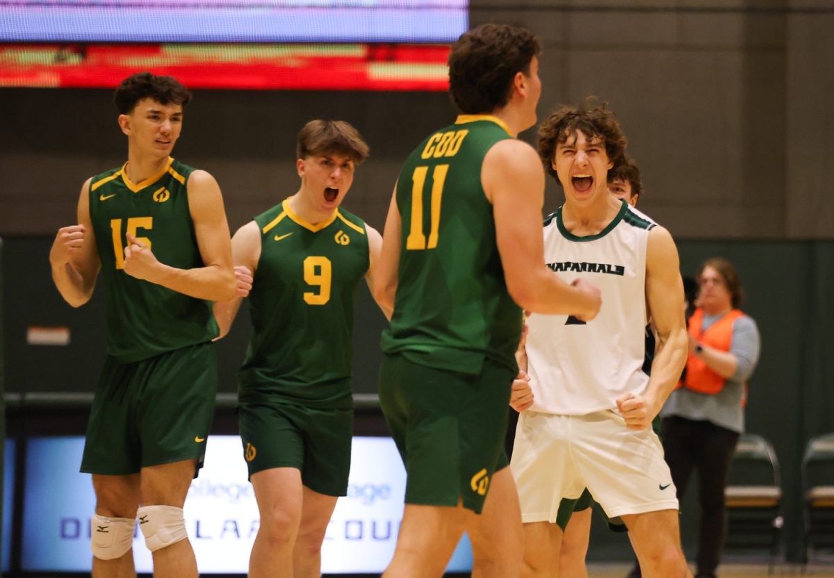 The Chaps celebrate after scoring a point. 
