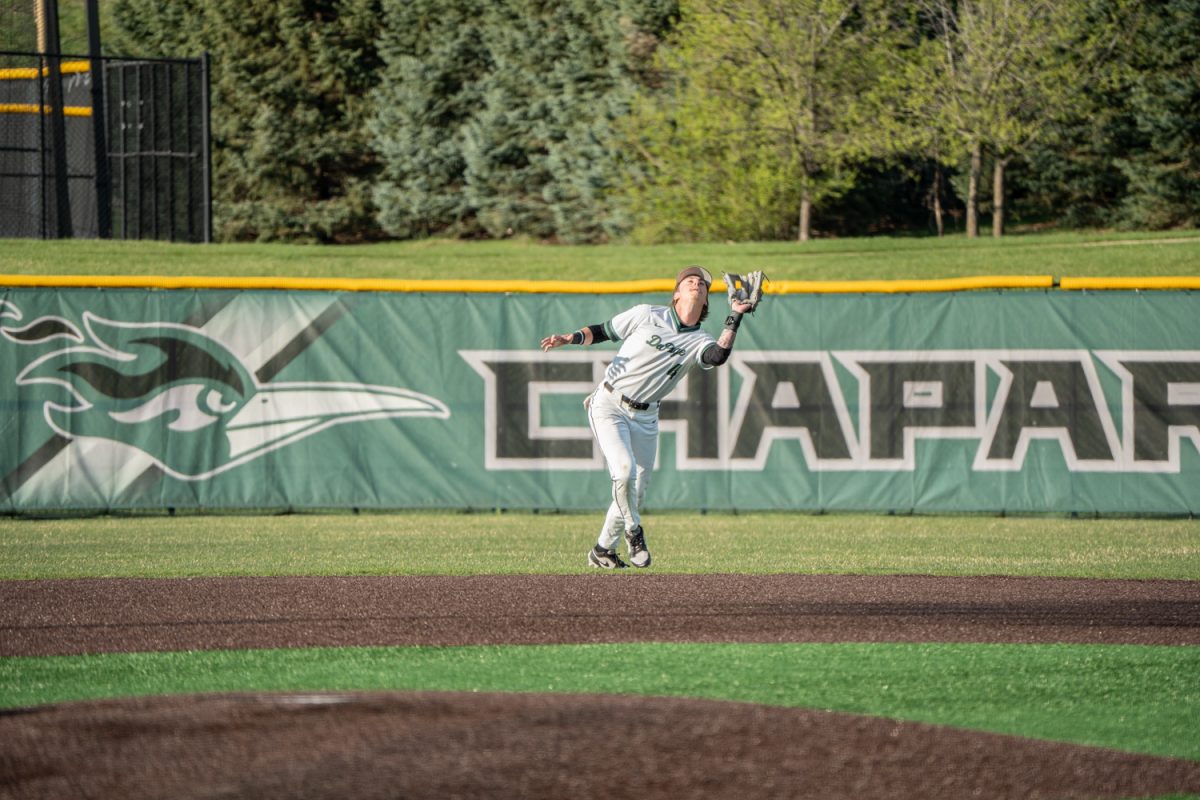 Number 4, Hudson Williams catching a popup.
