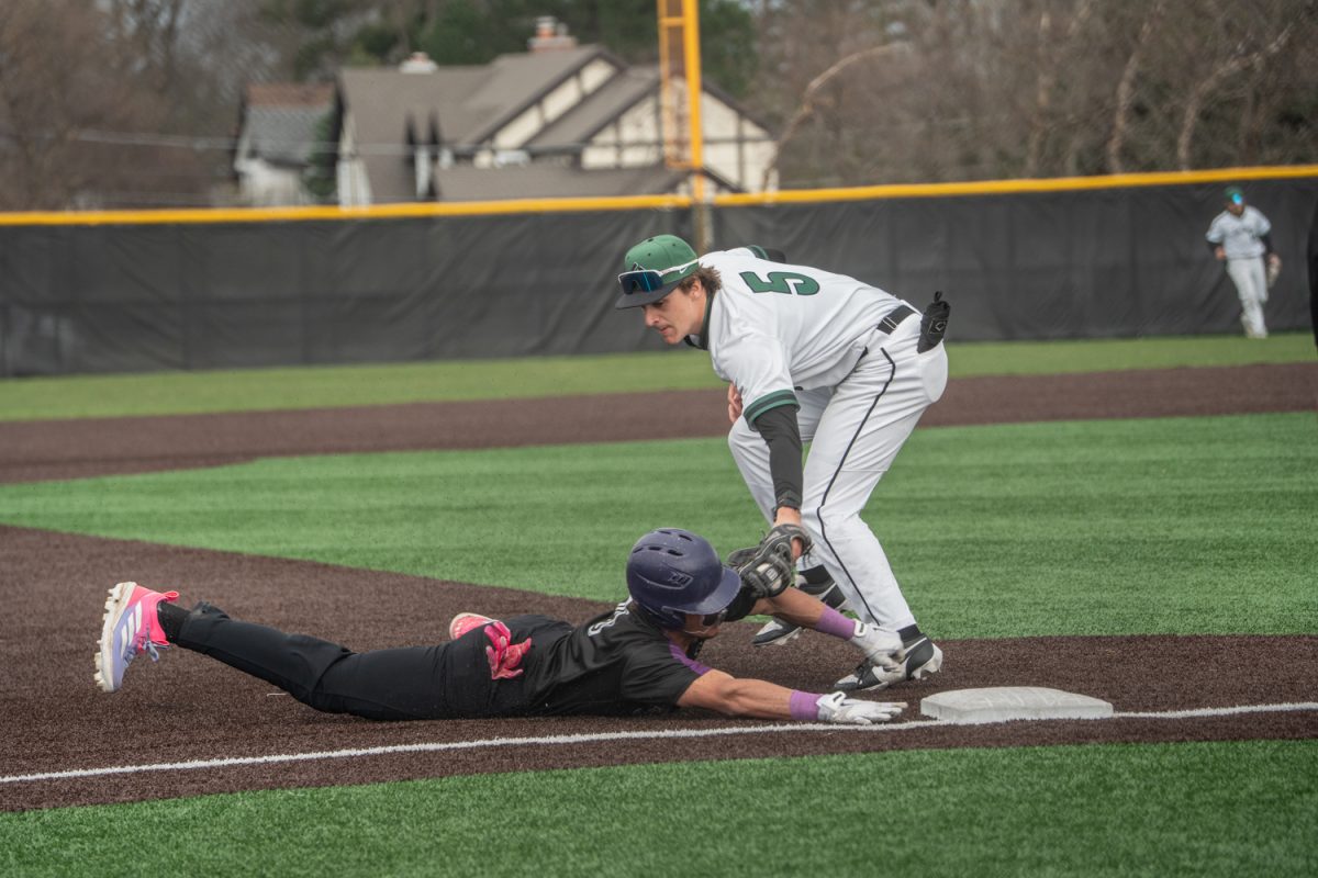 Number 5, Andrew Speh getting a Panthers runner out.
