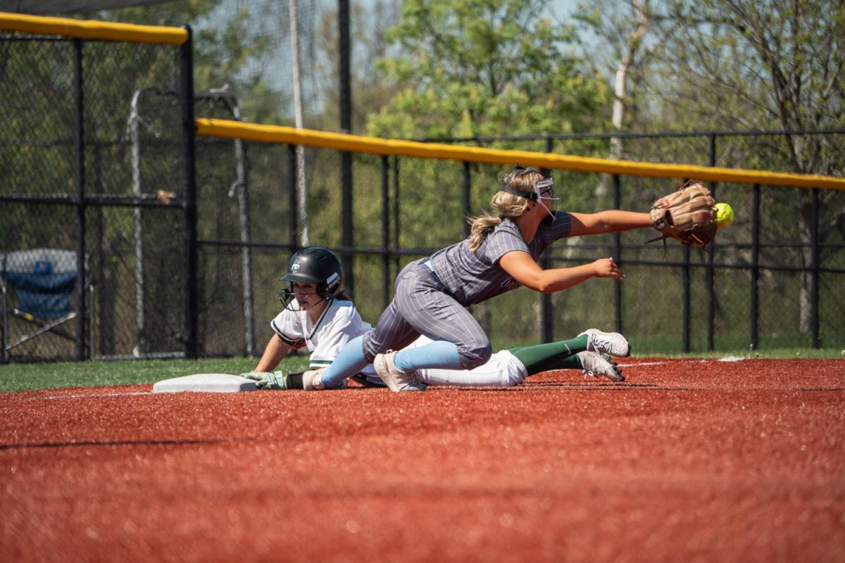 Number 8, Julia Colorato sliding safely into third.
